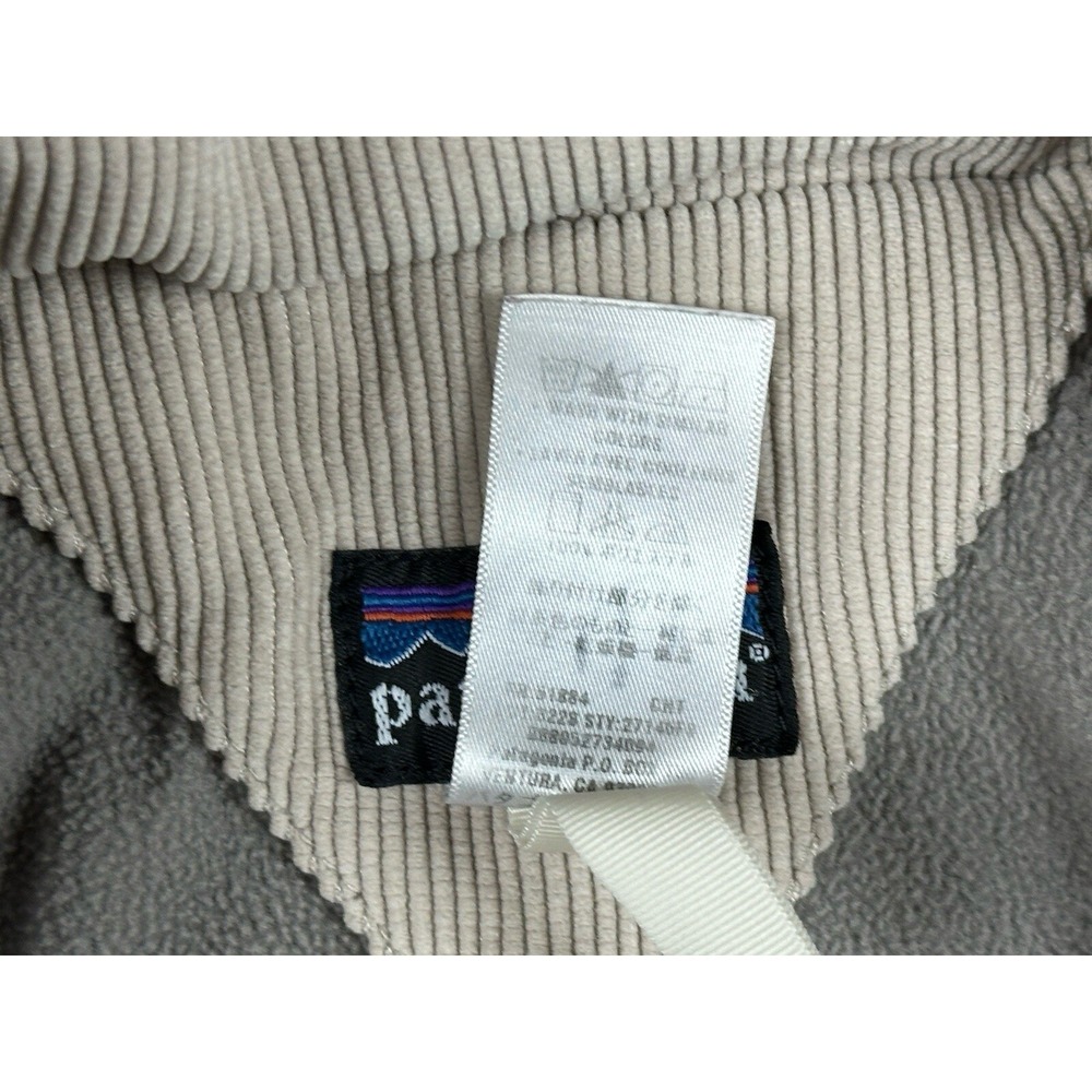 Vtg Patagonia Corduroy Lined Jacket Small Removable Hoodie Beige Grey Snap Down - Picture 6 of 10
